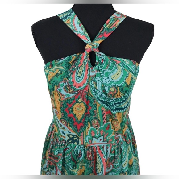 NWT Maurices Green Paisley Halter Flowy Dress | Boho Chic | Size Small - Picture 5 of 9
